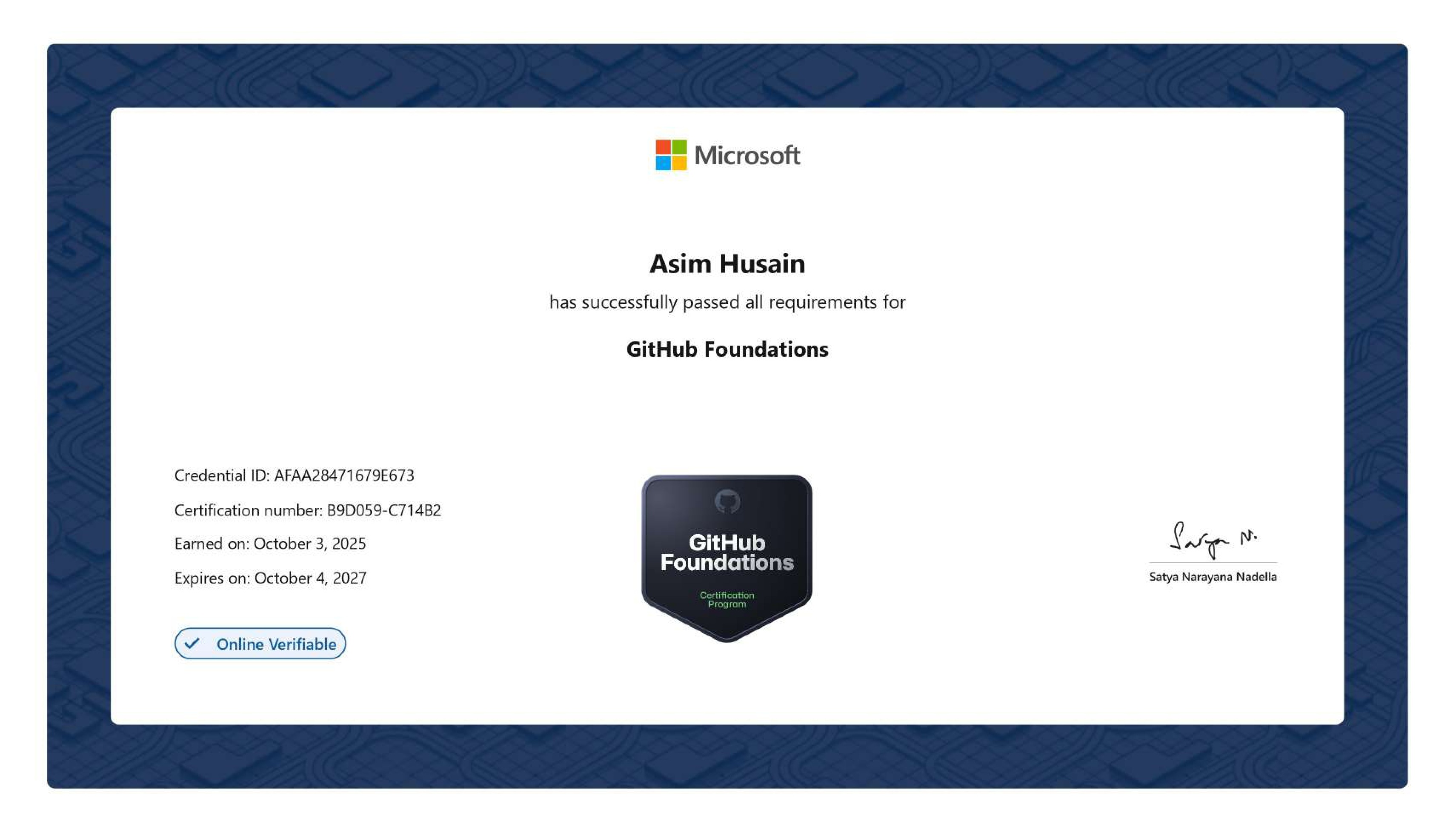 Certificate 1