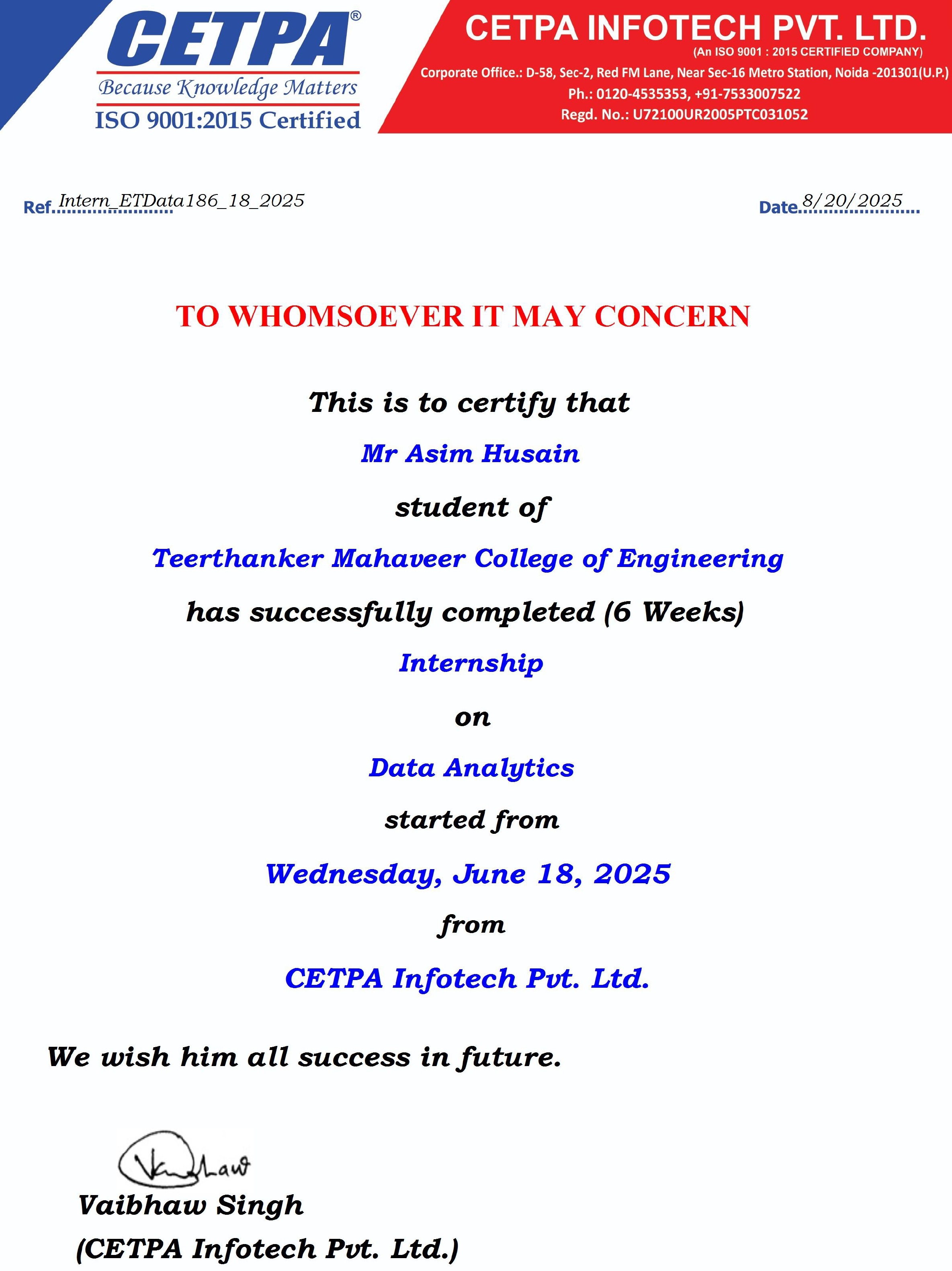 Certificate 3